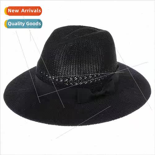 Hat female summer Korean grass yarn simple unisex men and wo