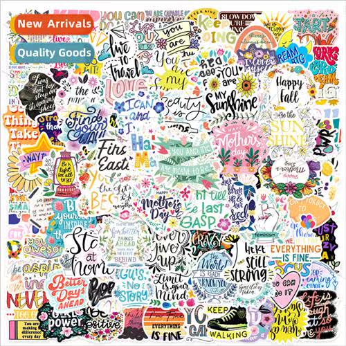 100 small fresh inspirational text graffiti stickers cell ph