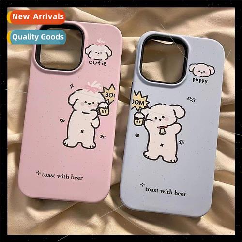 Cartoon cute couple puppy 适用 Apple 14 phone case iPhone15P