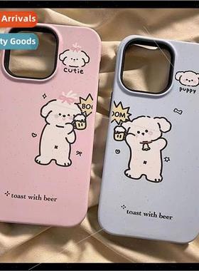 Cartoon cute couple puppy 适用 Apple 14 phone case iPhone15P