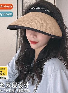 Japan sunscreen hollow top hat female summer sunshade toples