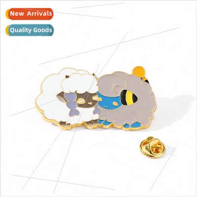 Cartoon personality creative wool ball animal brooch cute sh