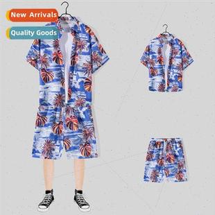 Loose Short Hawaii Beach Casu Mens Style Shirt Summer Sleeve