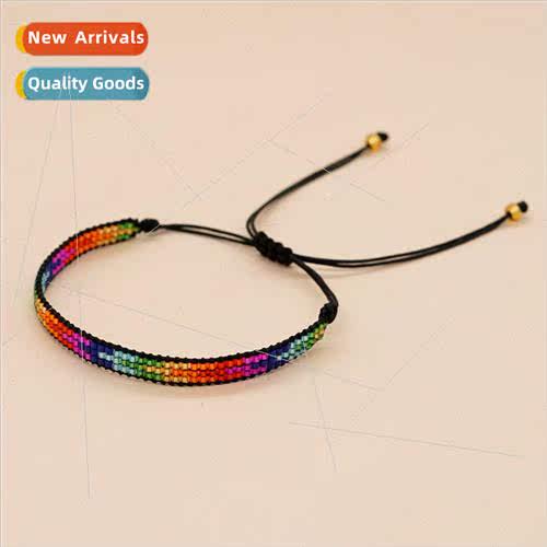 New 3 rows of rice bead loop inter-color arrow pattern rice