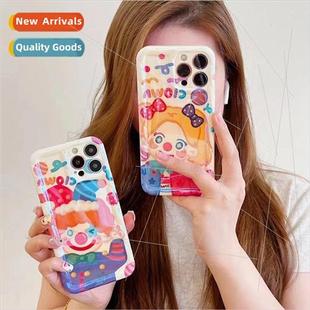 适用 14Pro Max phone case fun quirky couple clown iPhone12 A