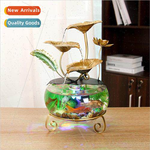 mple desktop glass fish tank ornaments flowing ornaments TV