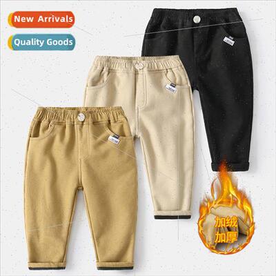 Boys padded pants winter baby cotton pants 2021 winter warm