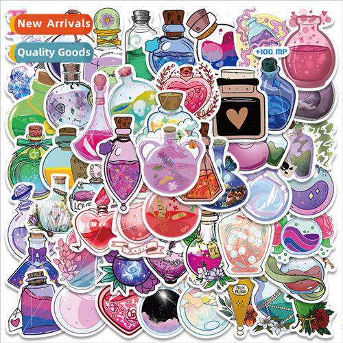 50 new colorful magic pill bottle doodle stickers luggage gu