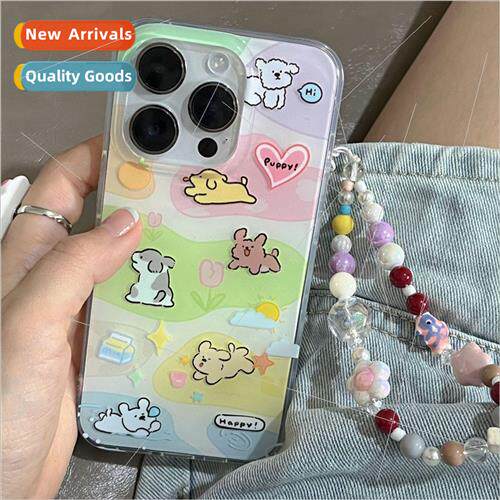 ins Colorful Lawn Dog 13ProMax Chain iPhone 14 适用 Apple 12