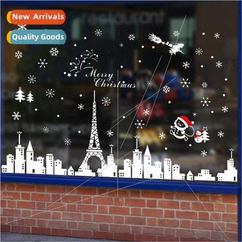 New XL805 snowflake building Christmas New Year wall sticker