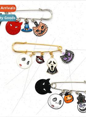 2021 new Halloween brooch oil drop pumpkin cat ghost skull p