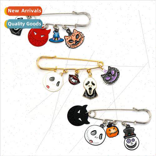 2021 new Halloween brooch oil drop pumpkin cat ghost skull p