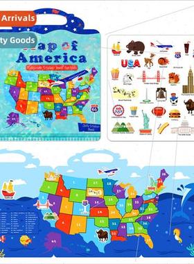 Childrens Jelly Quiet Book U.S. Map Early Learning Education