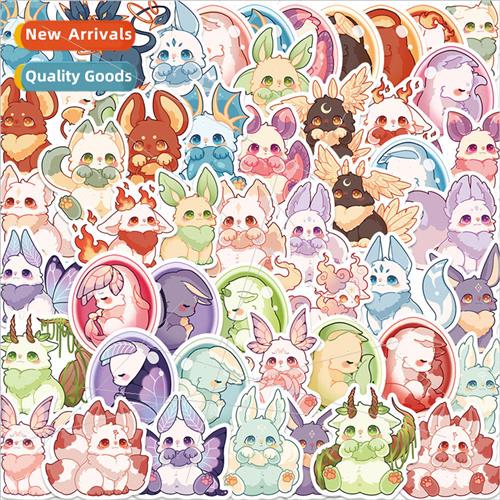 50 fantasy creatures cartoon graffiti stickers trolley cases