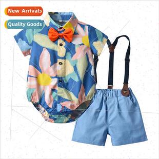 Summer infants and toddlers short-sleeved one-piece pajamas