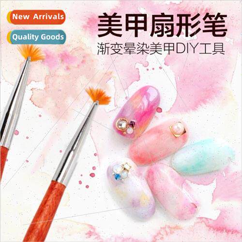 Nail art small fan-shaped pen gradient staining do sweater t