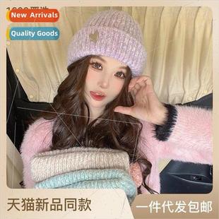winter knitted 2023 label iron love and fall new female Hat