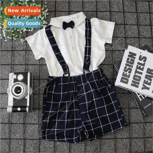 INS Boys Shorts Set Wrap Hipster Gentleman Pullover Plaid Bi