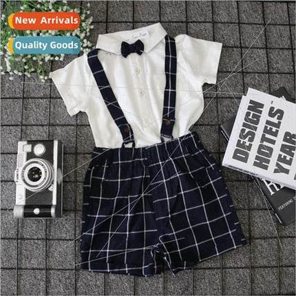 INS Boys Shorts Set Wrap Hipster Gentleman Pullover Plaid Bi