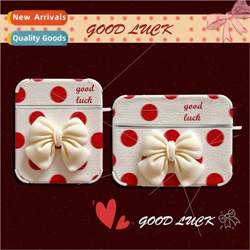 适用 Apple airPods1/2 protective cover polka dot bow 3 gener图片