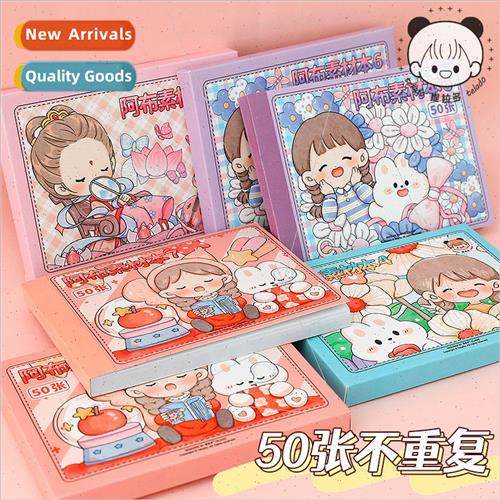 material book handbook stickers diy cartoon girl and paper h