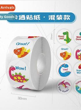 500 stickers/roll 1 inch/1.5 inch cute children cartoon anim