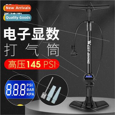 Vertical bicycle pump digital electronic air pressure gauge