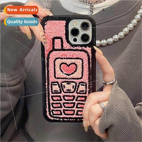 New Pink Embroidery Heart Big Brother 适用 iPhone 15 Apple 1