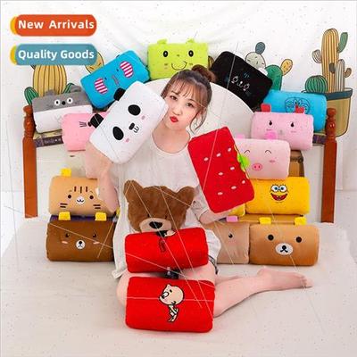 Long strip hand warmer cartoon hand muffler plush pillow com