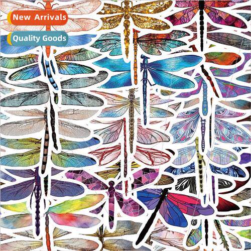 53 pcs laser wind cartoon dragonfly handbook material sticke