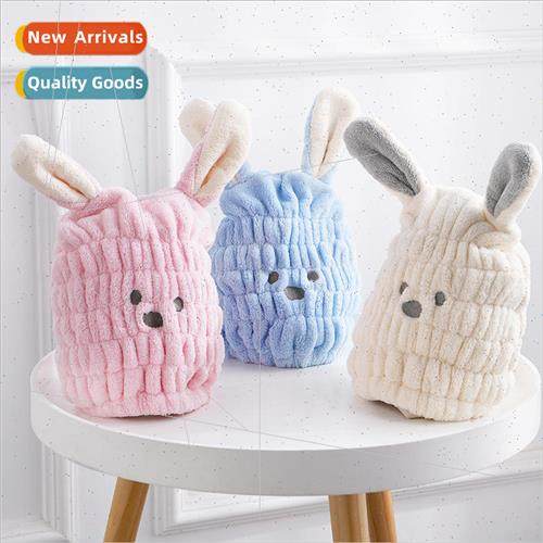 Cartoon cute rabbit ears hair drying cap new thickened quick