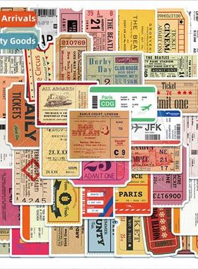 50 Non Repeatable Old Ticket Stub Graffiti Stickers ggage La
