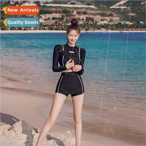 Korean  of the split swimsuit female students long-sleeved c