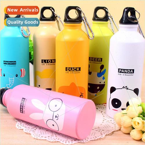 Aluminum sports water bottle with animal to-go cup New carto