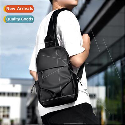 New solid color personality cool business shoulder bag mens