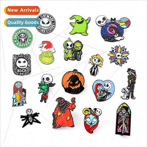 Cartoon cute Christmas night fright series brooch black witc