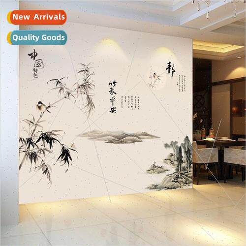 Bamboo landscape wall painting wallpaper self-adhesive wall