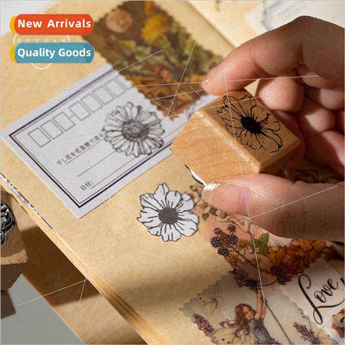 Flower Tribe Wooden Stamps Vintage American Style Boxed Flow