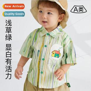 2023 new summer childrens shirts in small children Korean  o