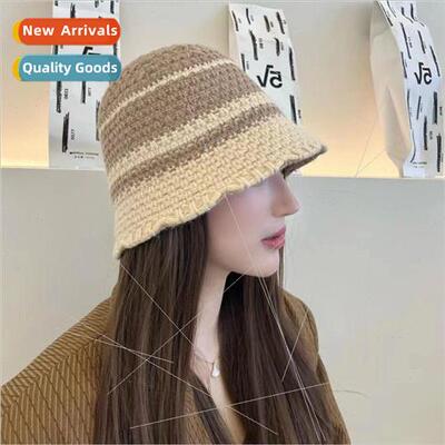 Clash of colors knitted cap female autumn and winter new Kor