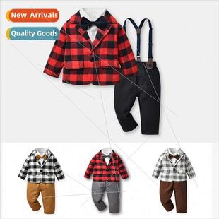 Jacket Long Sleeve Childrens Cardigan Suit Cotton Dres Plaid