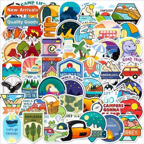50 Outdoor Travel Series Stickers Outdoor Camping Balance Bi
