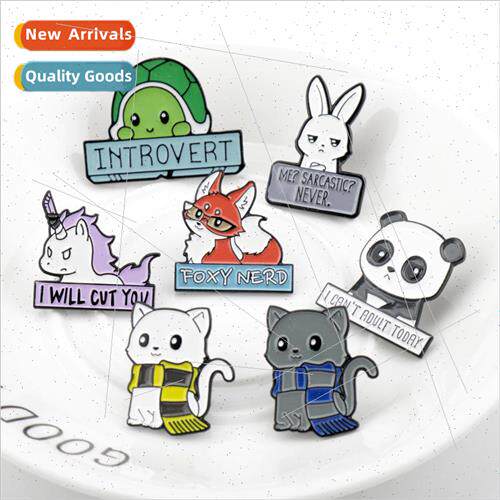 Ins cute Japanese cartoon animal brooch accessories creative