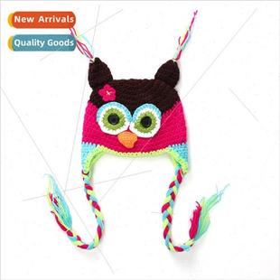 knitted warm owl winter cart hat handmade pullover Cute baby