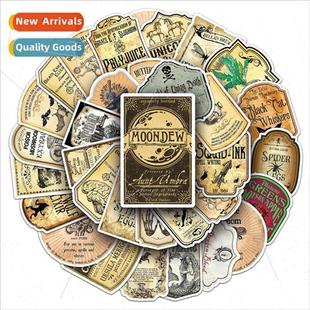stickers laptop diy retro handbook labels potion pcs