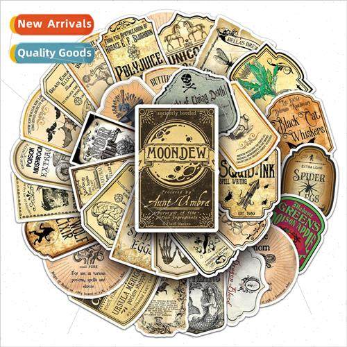 50 pcs of potion labels handbook stickers retro diy laptop m