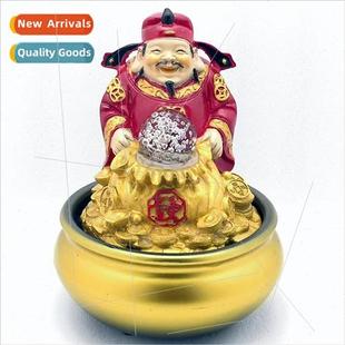 Resin water fountain God of 适用tune office desktop ornament
