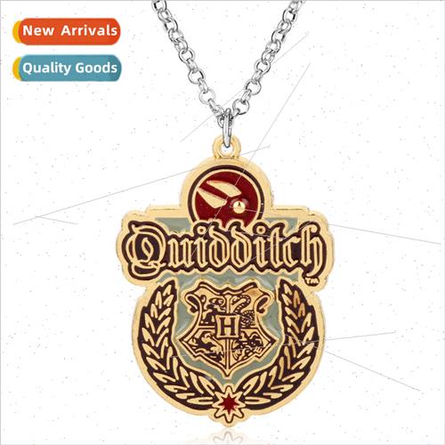 Vintage letter H medal necklace metal tag pendant magic acad