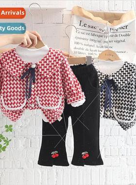 2023 Cute Womens Plaid Jacket Spring Long Sleeve T-Shirt Che