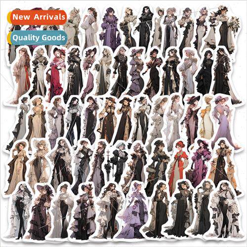 60 pcs Noble Girl Dress Wear Stickers ggage Computer Cell Ph